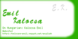 emil kalocsa business card